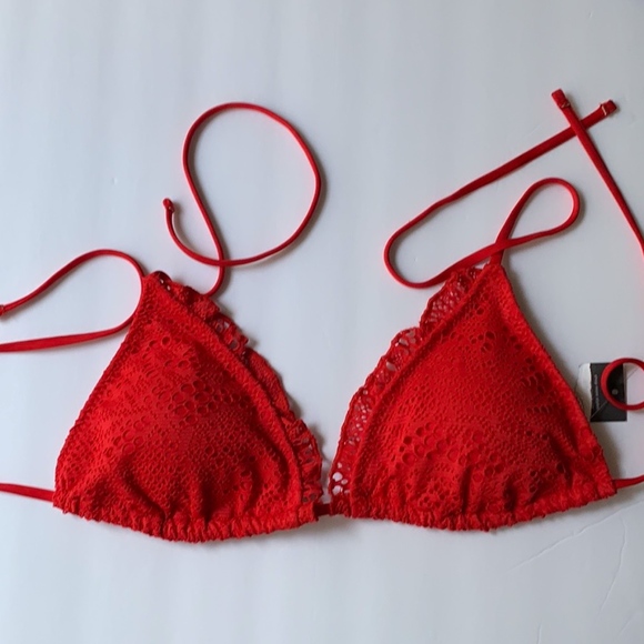 SOLD Mossimo Red Pepper Crochet Bikini Top - Picture 3 of 5